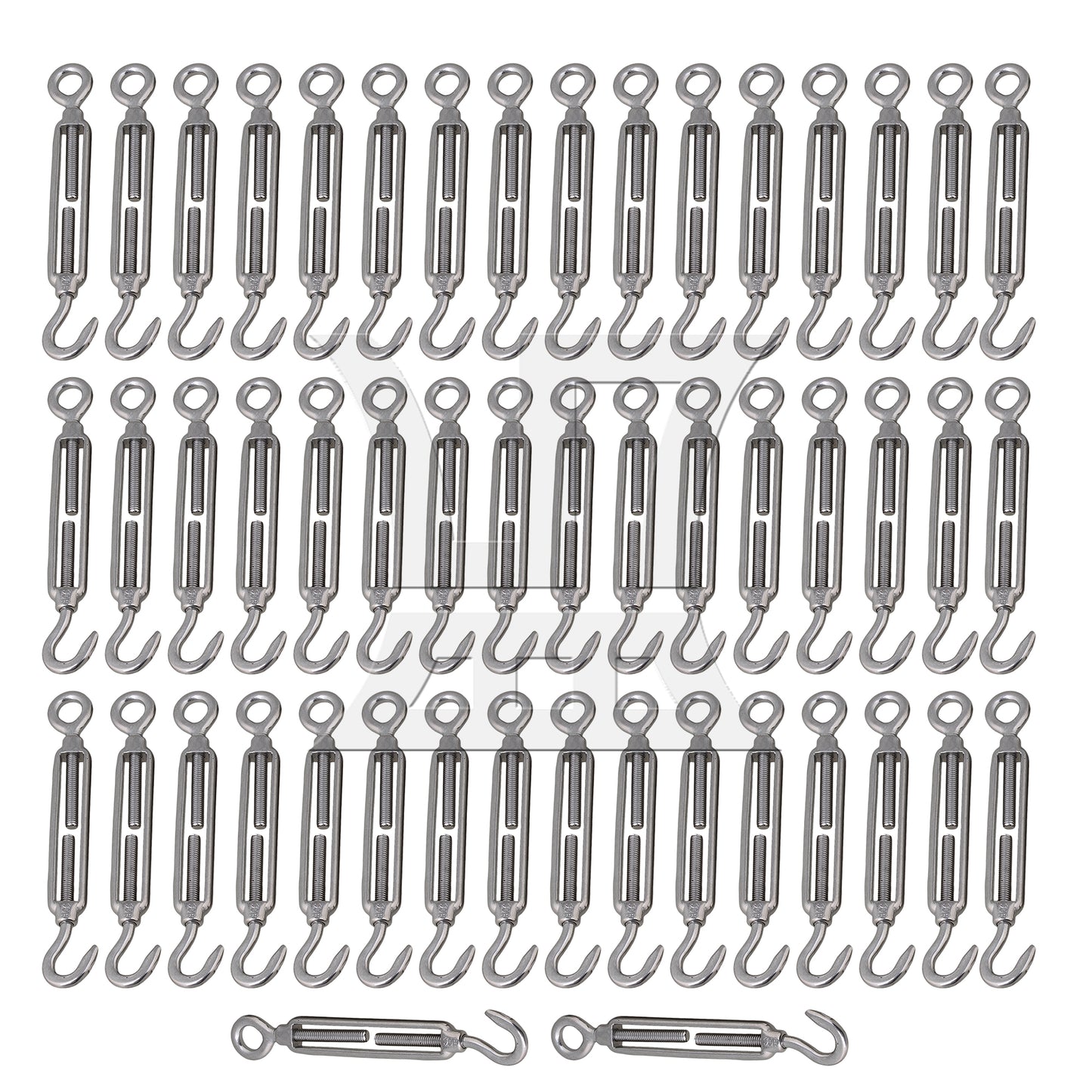 BQLZR BQLZR Silver M5 Hook & Eye Turnbuckle Wire Rope 304 Stainless Steel
