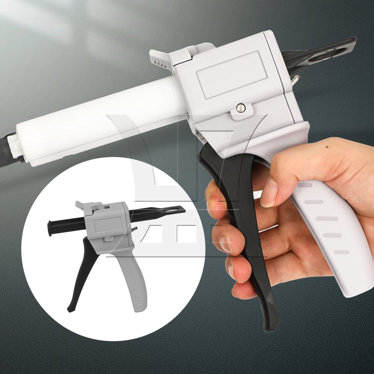 BQLZR 2 Pieces Plastic Dispenser 1:1/1:2 Ratio Impression AB Mixing Dispensing 50ml