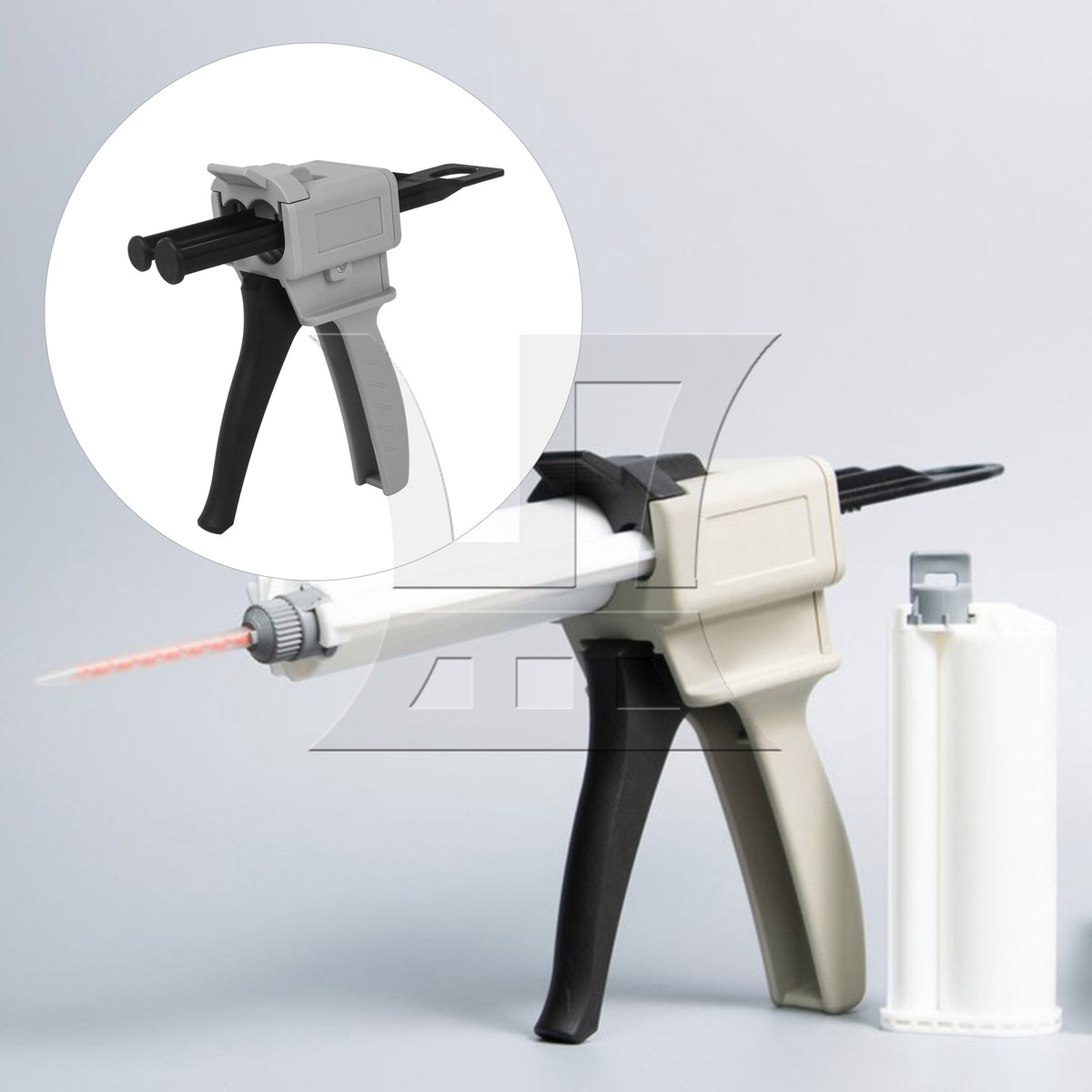 BQLZR 2 Pieces Plastic Dispenser 1:1/1:2 Ratio Impression AB Mixing Dispensing 50ml