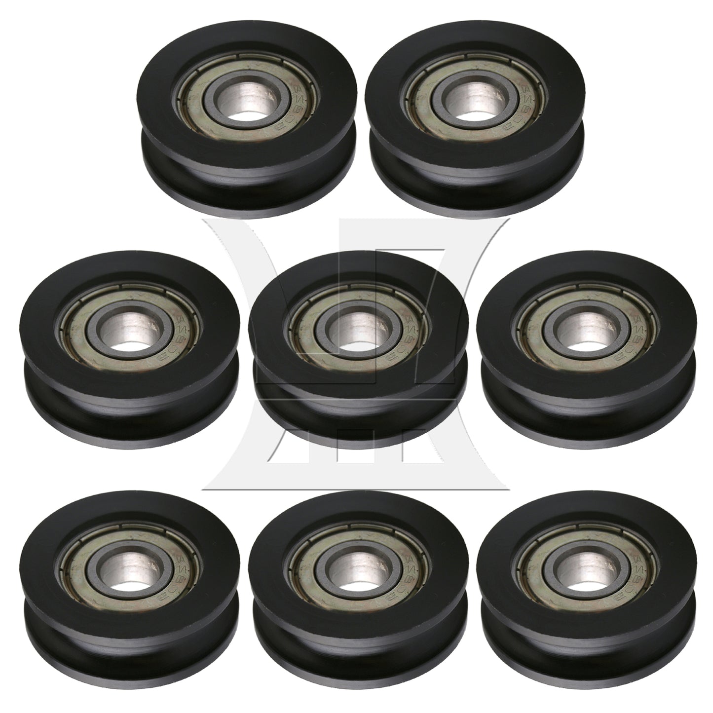 BQLZR Black Furniture Hardware 3x1cm U-Type Groove Guide Track Bearing Pulley