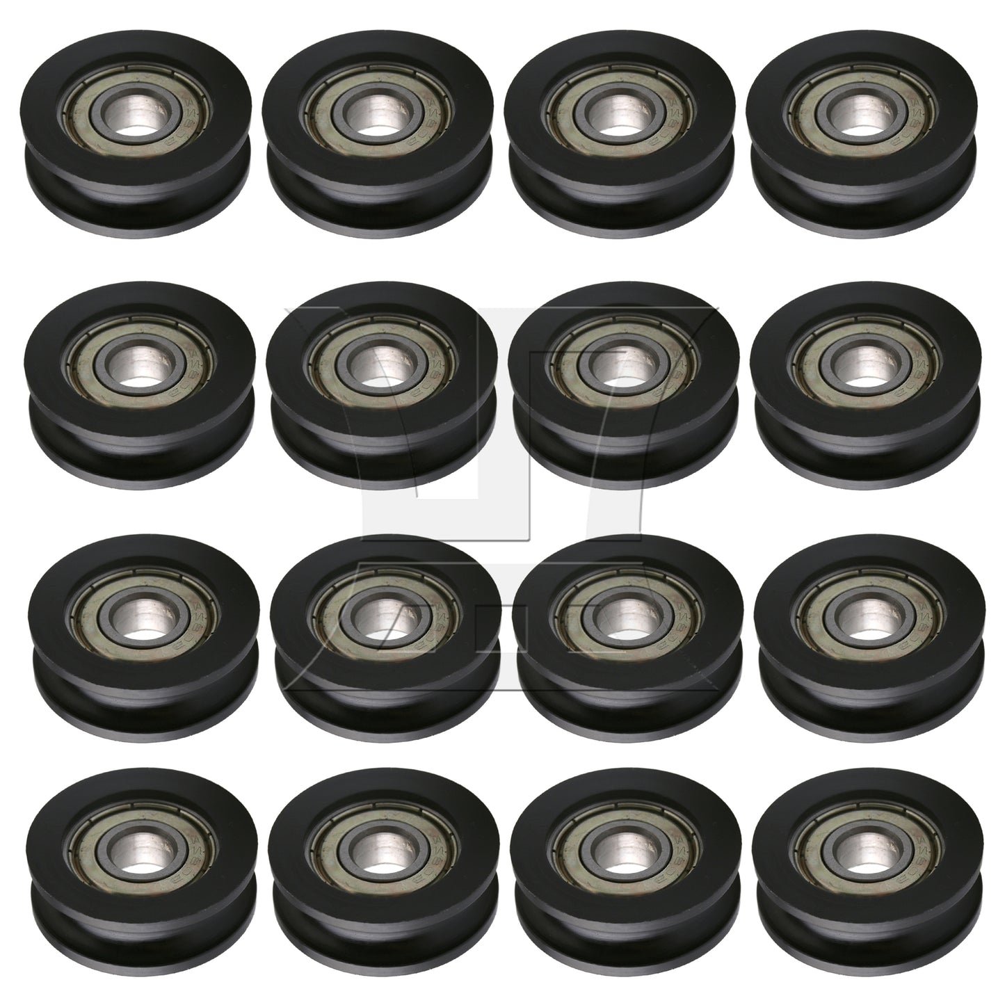 BQLZR Black Furniture Hardware 3x1cm U-Type Groove Guide Track Bearing Pulley
