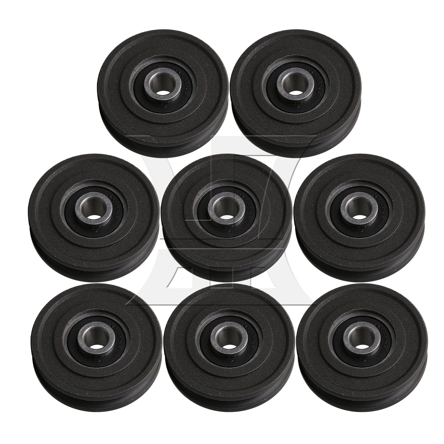 BQLZR  Black 4.5x1.15cm Round U-Type Groove Guide Roller Bearing Pulley