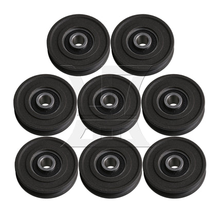BQLZR  Black 4.5x1.15cm Round U-Type Groove Guide Roller Bearing Pulley