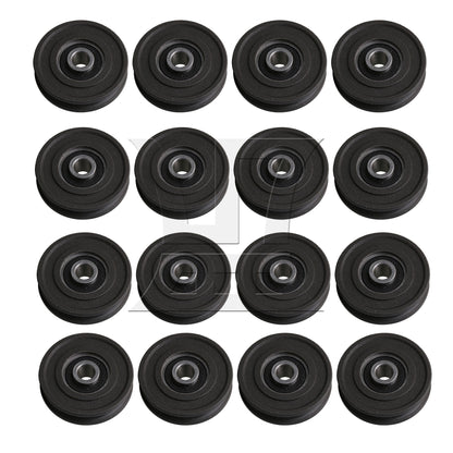 BQLZR  Black 4.5x1.15cm Round U-Type Groove Guide Roller Bearing Pulley