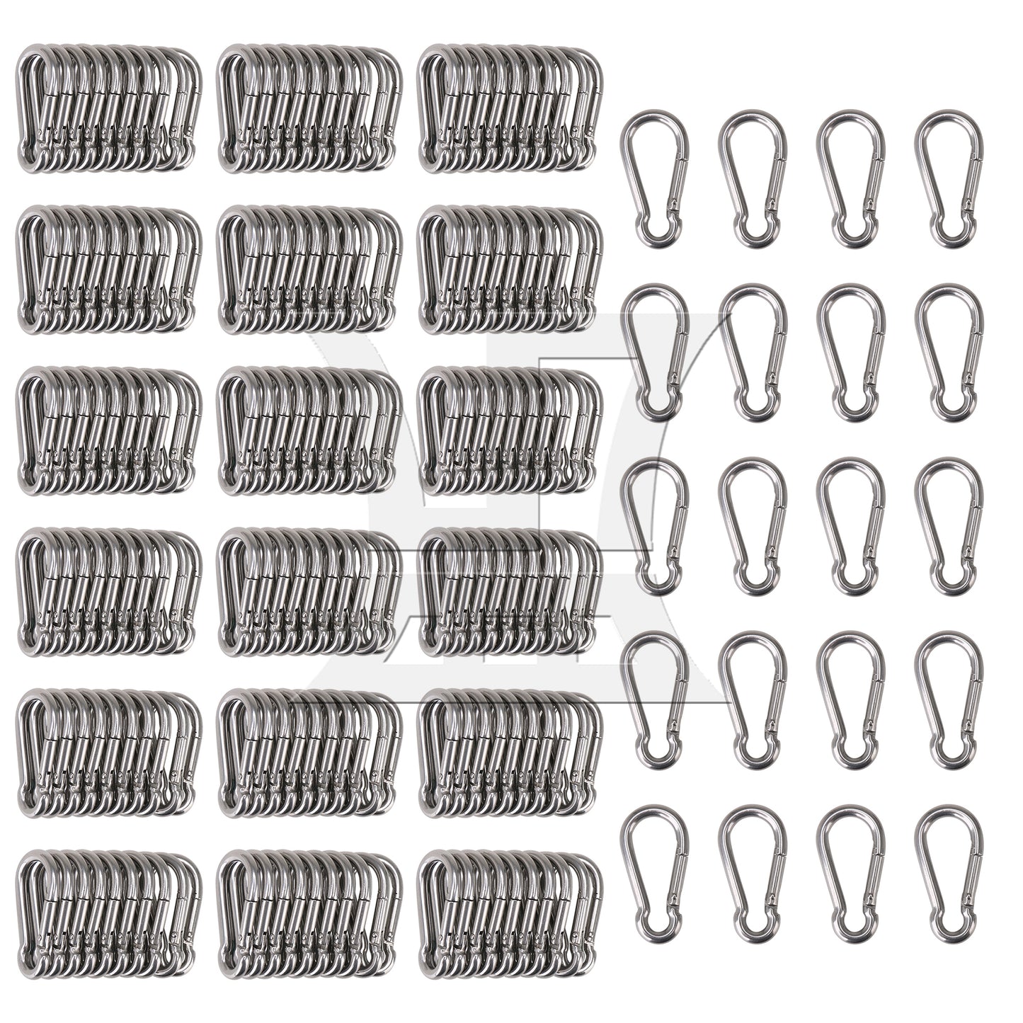 BQLZR 304 Stainless steel Spring Snap Hooks M4 for Quick Connect Removal Rope