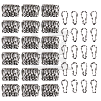 BQLZR 304 Stainless steel Spring Snap Hooks M4 for Quick Connect Removal Rope