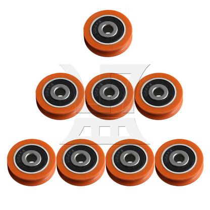 BQLZR  Nylon Round Shape Groove Guide Roller Bearing Pulley Wheel Orange