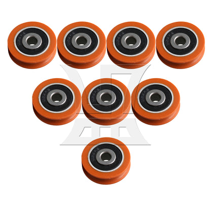 BQLZR  Nylon Round Shape Groove Guide Roller Bearing Pulley Wheel Orange