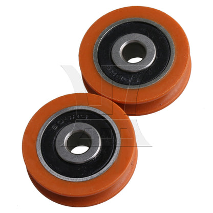 BQLZR  Nylon Round Shape Groove Guide Roller Bearing Pulley Wheel Orange