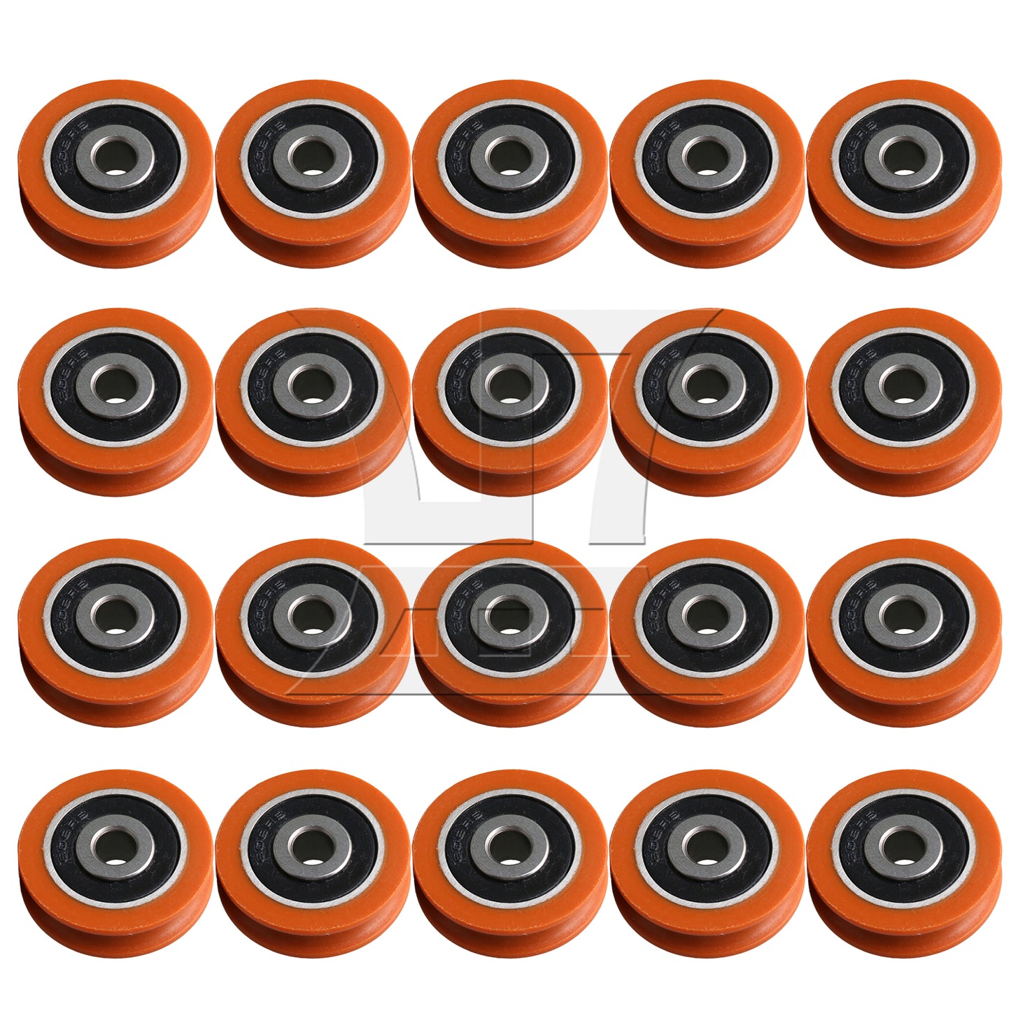 BQLZR  Nylon Round Shape Groove Guide Roller Bearing Pulley Wheel Orange