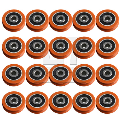 BQLZR  Nylon Round Shape Groove Guide Roller Bearing Pulley Wheel Orange