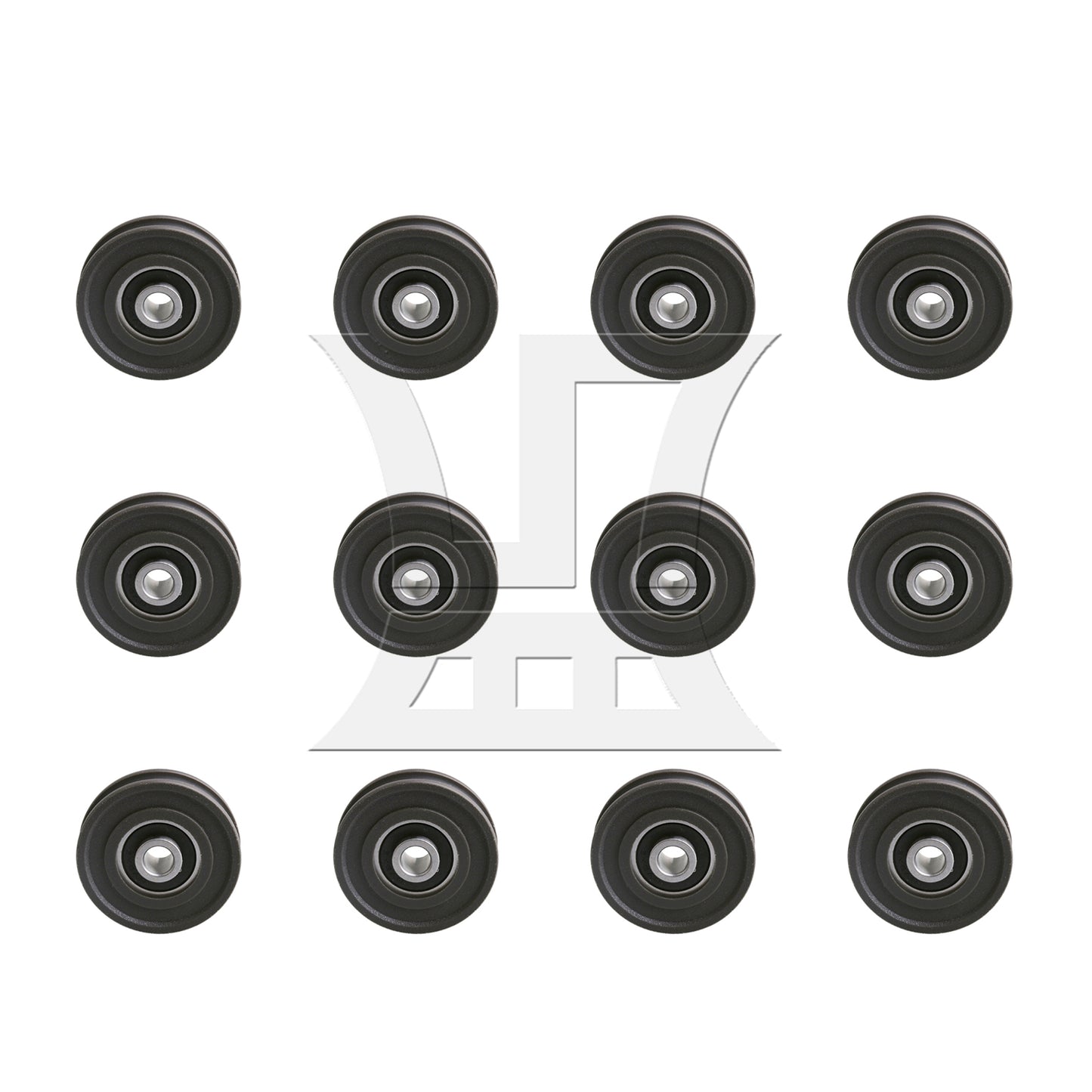 BQLZR  Black 4.5x1.15cm Round U-Type Groove Guide Roller Bearing Pulley