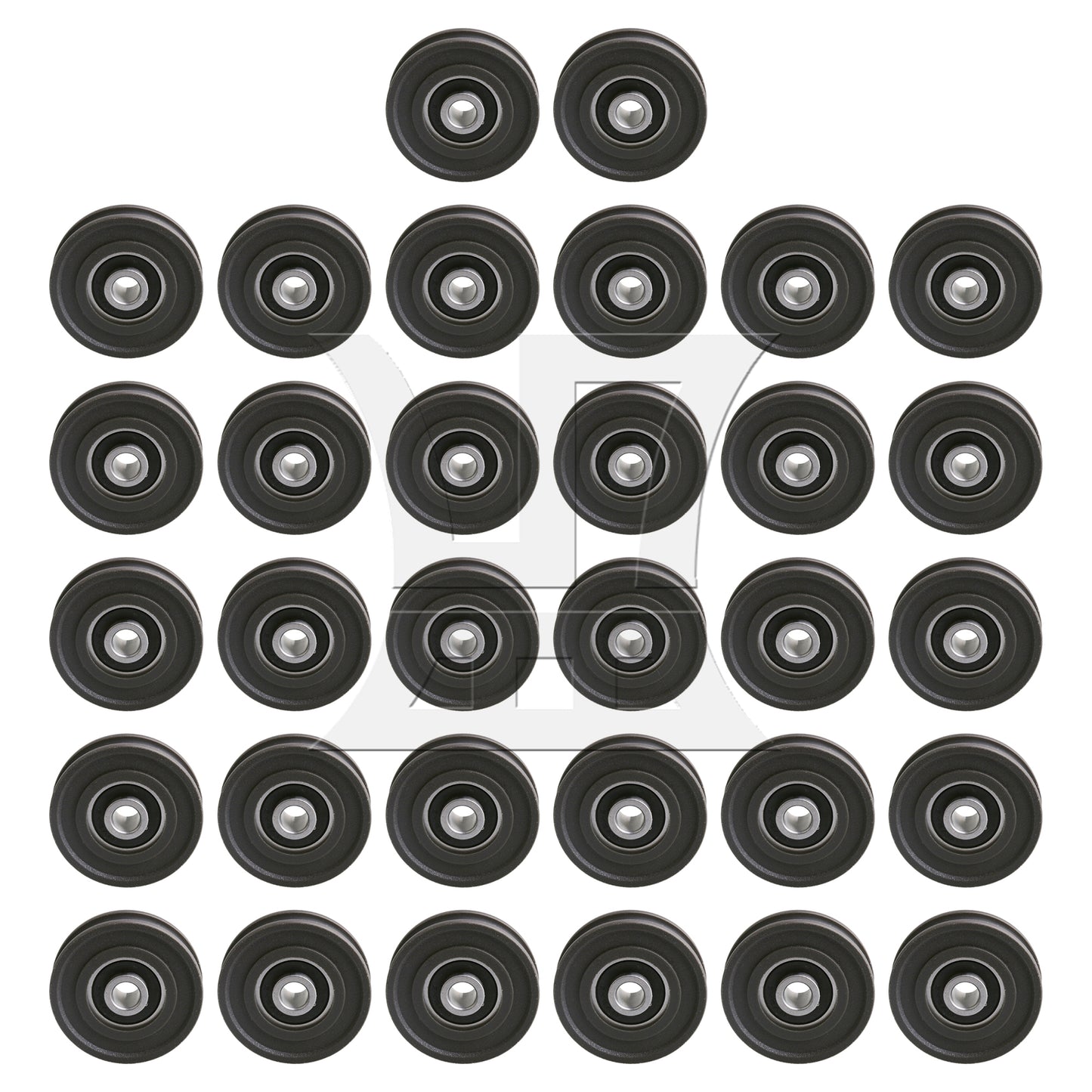BQLZR  Black 4.5x1.15cm Round U-Type Groove Guide Roller Bearing Pulley