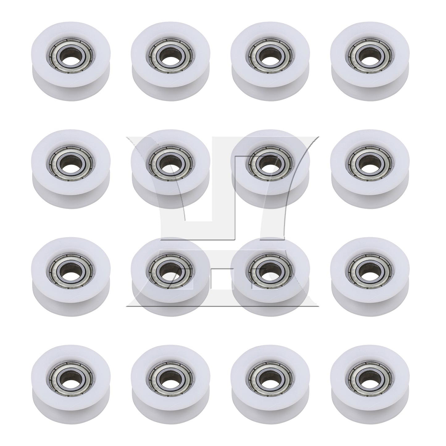 BQLZR 4x White U Type Groove Guide Pulley Wheel Bearing Door Window Roller