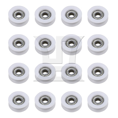 BQLZR 4x White U Type Groove Guide Pulley Wheel Bearing Door Window Roller