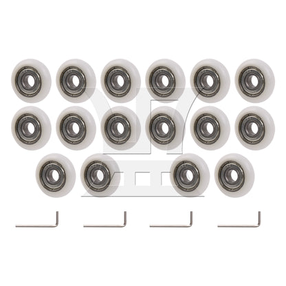 BQLZR White Ball Bearing Guide Pulley Roller Round Wheel 8x30x8.5mm for Window