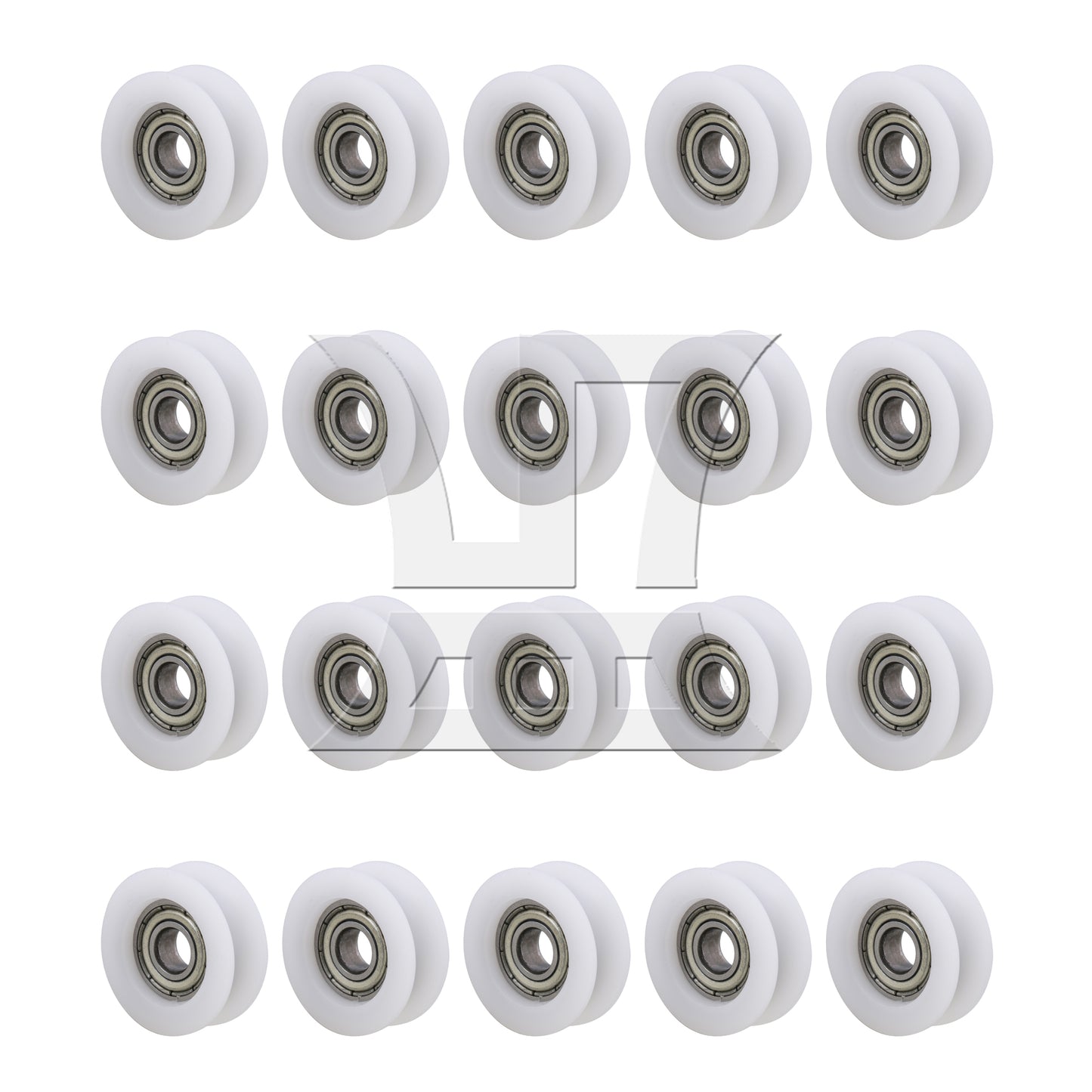 BQLZR 4x White U Type Groove Guide Pulley Wheel Bearing Door Window Roller
