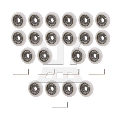 BQLZR White Ball Bearing Guide Pulley Roller Round Wheel 8x30x8.5mm for Window