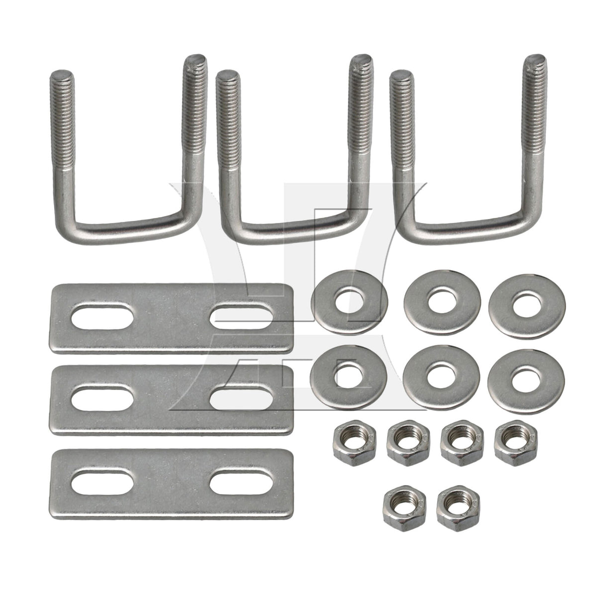 BQLZR 3 Pieces 304 Stainless Steel Square U-Bolts M6 for Boat Trailer w/ Nut Washers