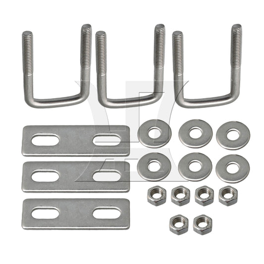 BQLZR 3 Pieces 304 Stainless Steel Square U-Bolts M6 for Boat Trailer w/ Nut Washers