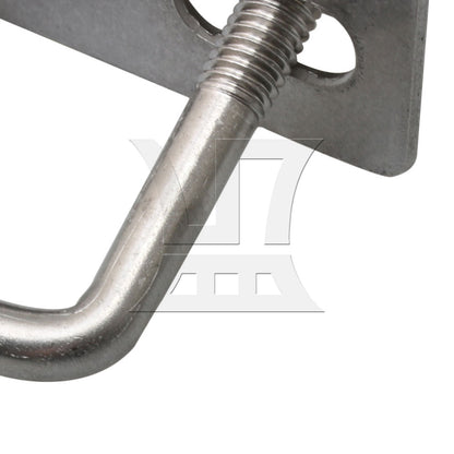BQLZR 3 Pieces 304 Stainless Steel Square U-Bolts M6 for Boat Trailer w/ Nut Washers