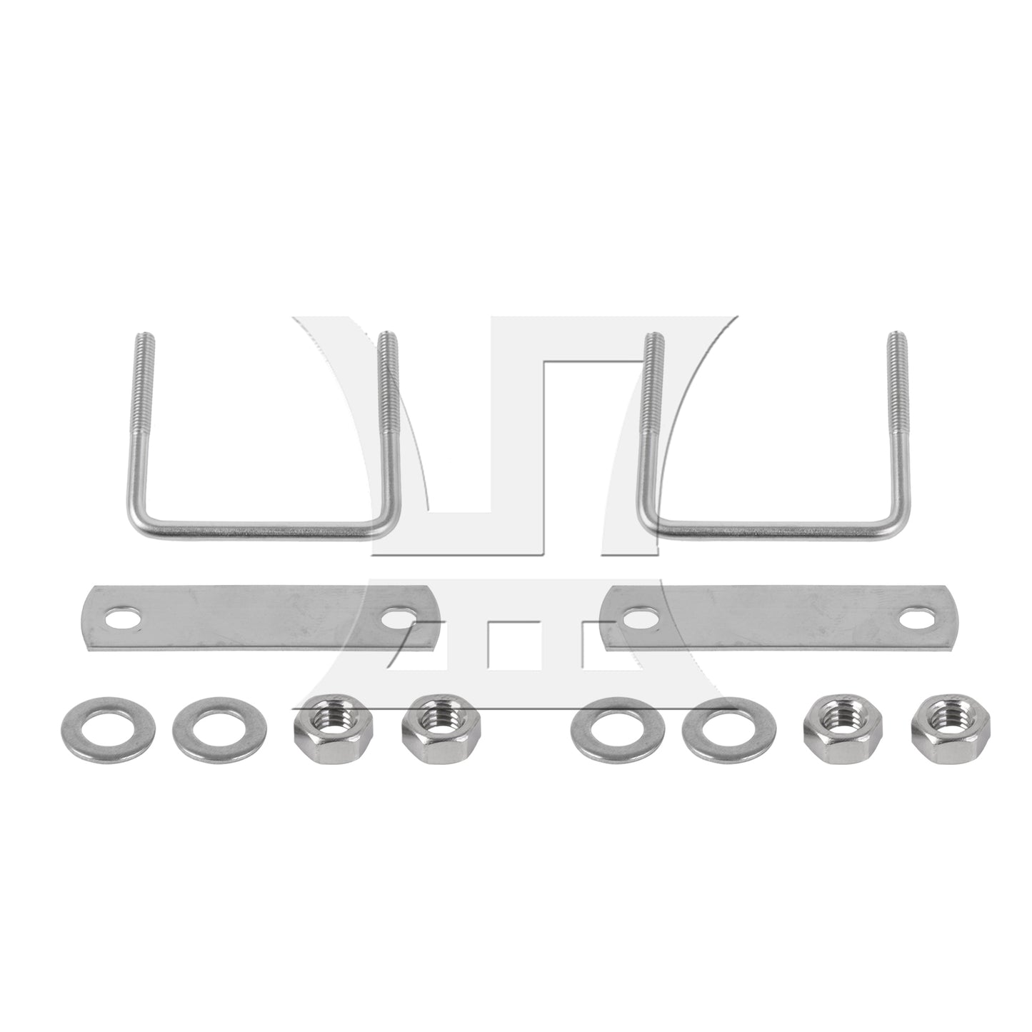 BQLZR Round Trailer Axle U Bolts 2.36"x2.83" M6 with Plate & Nuts & Gaskets