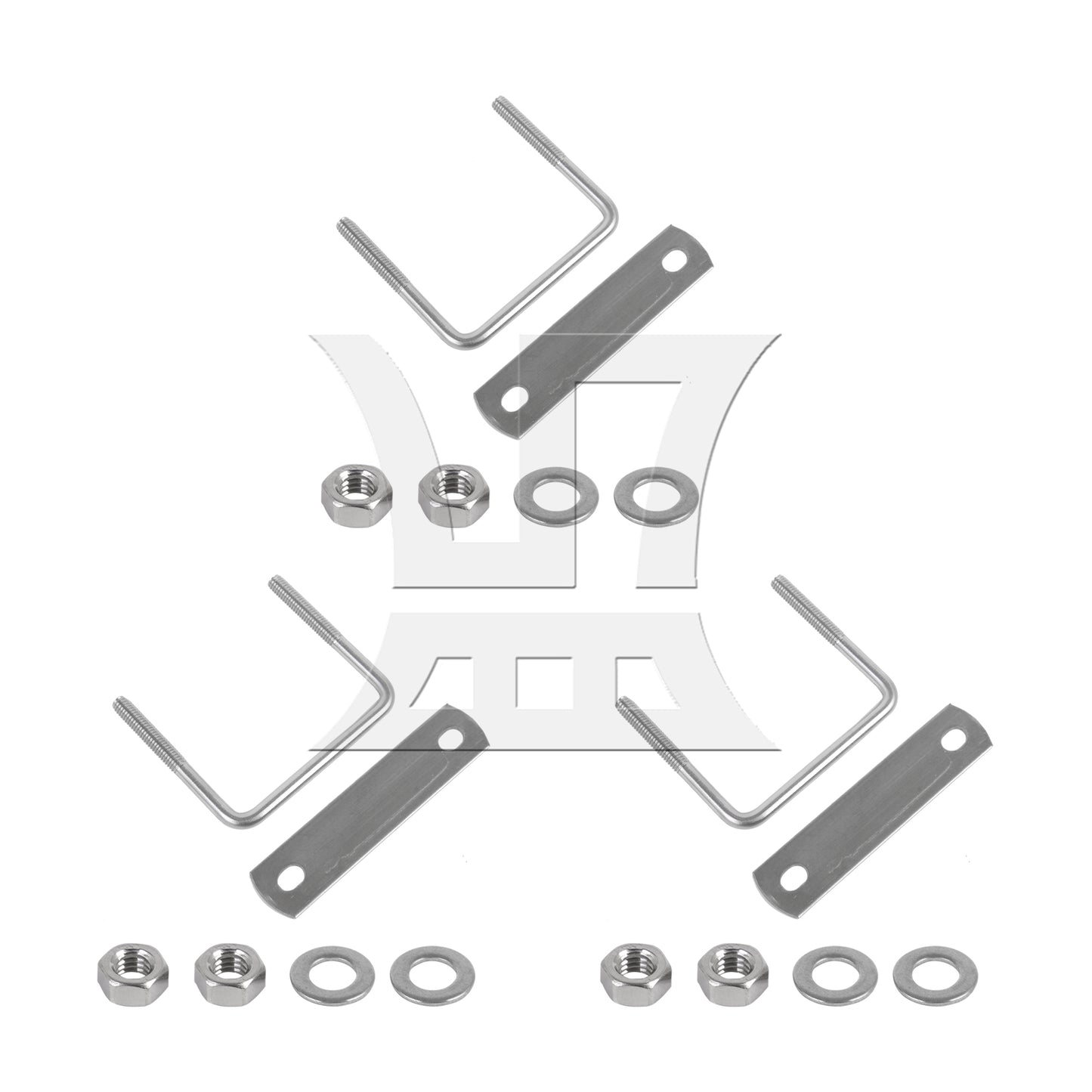 BQLZR Round Trailer Axle U Bolts 2.36"x2.83" M6 with Plate & Nuts & Gaskets