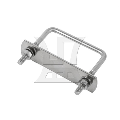 BQLZR 4x Stainless Steel M6 Trailer U Bolt with 4x Mount Plate & 8x Nuts & Gaskets