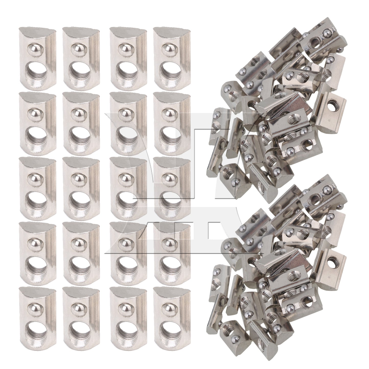 BQLZR Half Round Roll T Spring Nut M5 for 20 Series European Aluminum Slot BQLZR