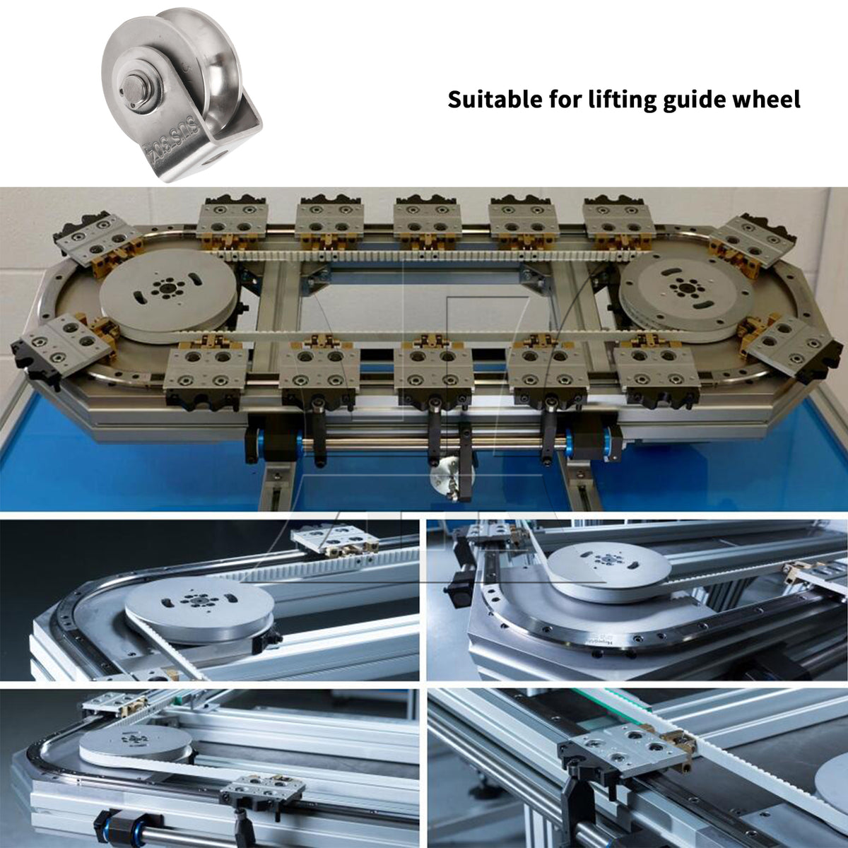 BQLZR 2Pieces Silver U-Type Gate Rolling Wheels 304 Stainless Steel Sliding Tools