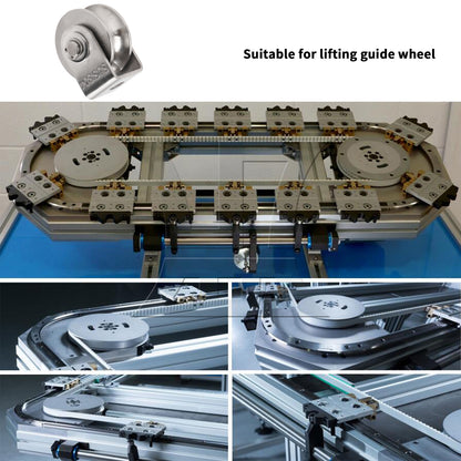 BQLZR 2Pieces Silver U-Type Gate Rolling Wheels 304 Stainless Steel Sliding Tools
