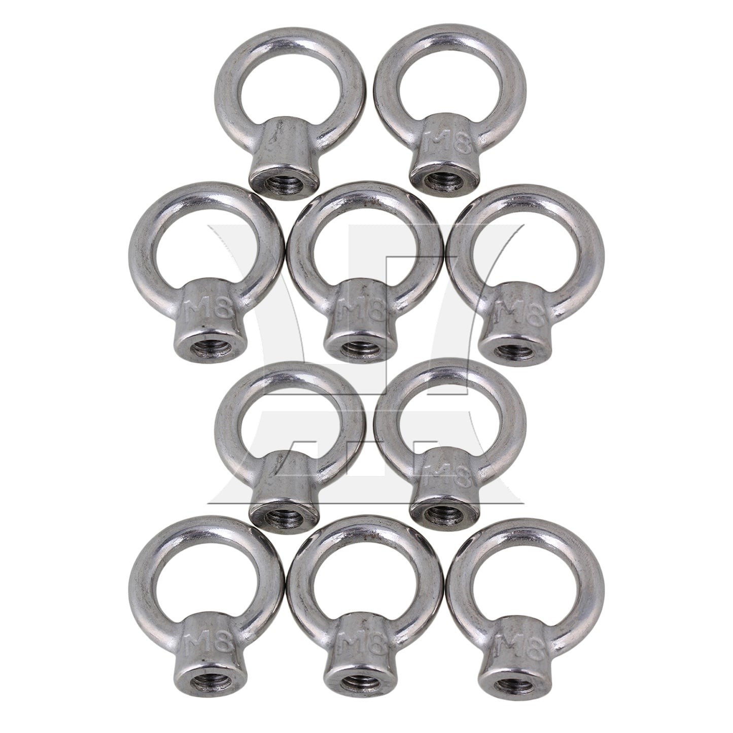 BQLZR Japanese Style 304 Stainless Steel M8 Ring Shape Metric Threaded Eyed Nuts