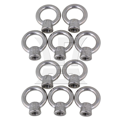 BQLZR Japanese Style 304 Stainless Steel M8 Ring Shape Metric Threaded Eyed Nuts