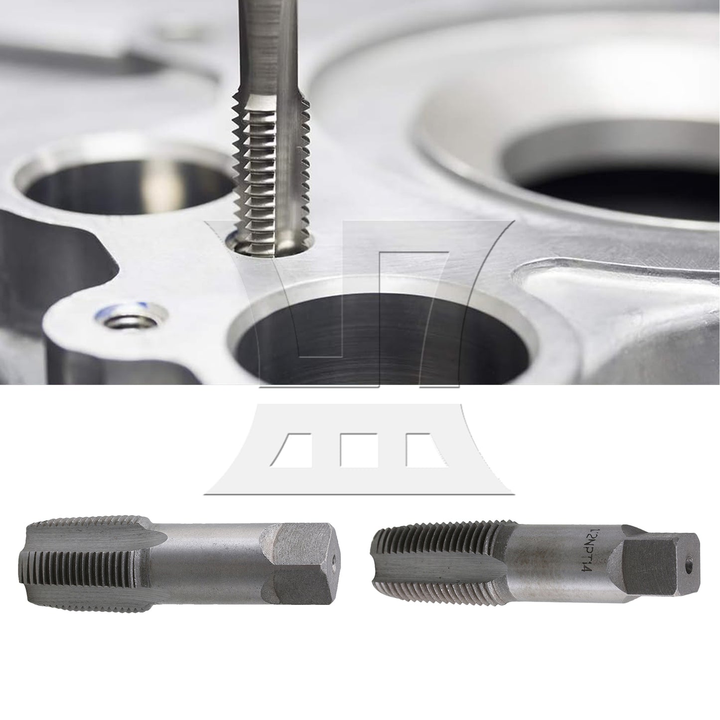 BQLZR 2Pieces Right Hand Machine Tap Metric Repairing Tools Kit NPT 3/4" 1/2" Thread