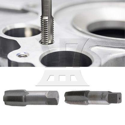 BQLZR 2Pieces Right Hand Machine Tap Metric Repairing Tools Kit NPT 3/4" 1/2" Thread