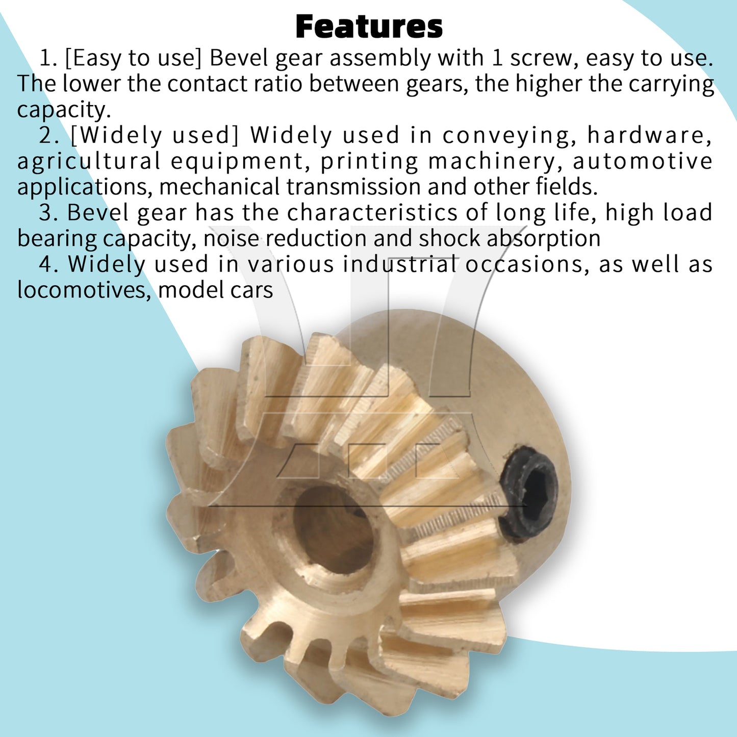 BQLZR  0.8 Module 15 T Bevel Gear for Automotive Application 3 mm Inner Hole