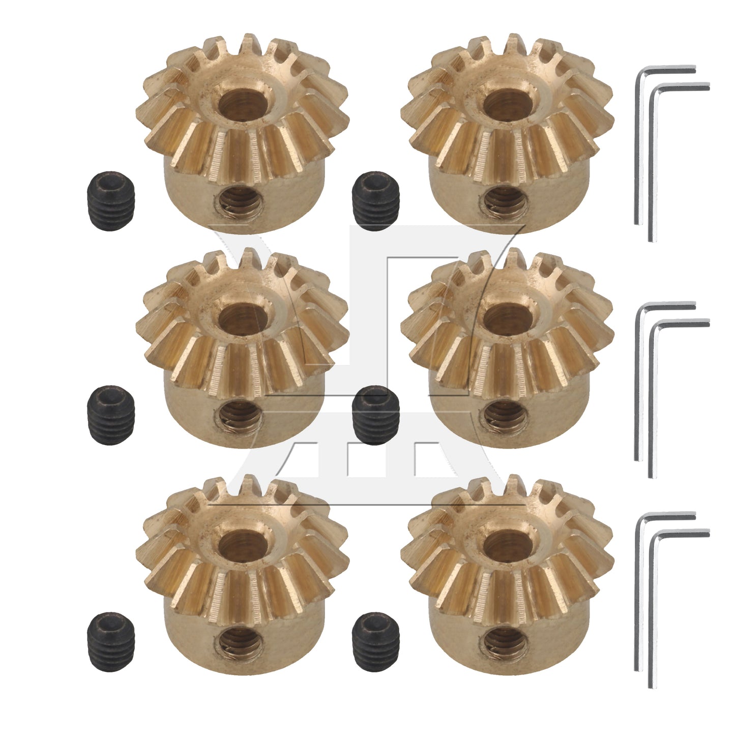 BQLZR 0.8 Module 15T Brass Bevel Gear Hardware with Wrench & Screws