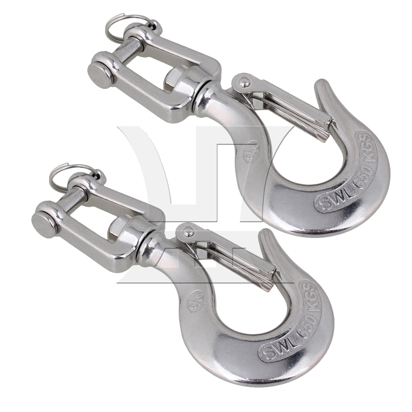 BQLZR 2 Pieces 304 Stainless Steel Clevis Slip Hooks for Trailer 1433 Lbs Capacity