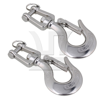 BQLZR 2 Pieces 304 Stainless Steel Clevis Slip Hooks for Trailer 1433 Lbs Capacity