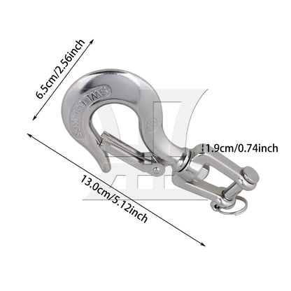 BQLZR 2 Pieces 304 Stainless Steel Clevis Slip Hooks for Trailer 1433 Lbs Capacity