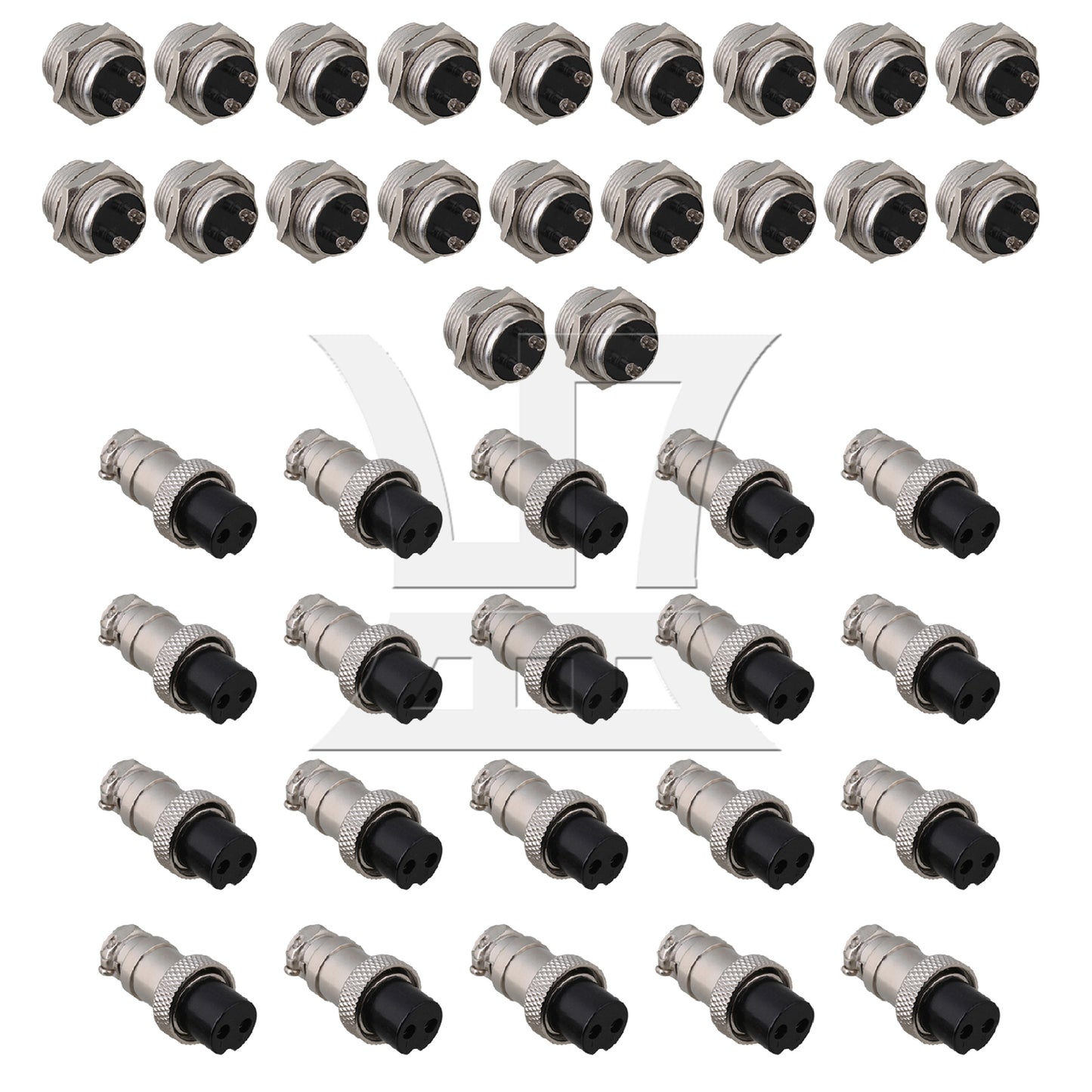BQLZR 20Pieces Male Female Aviation Connector Plug Kit 2 Pin Replacement for GX16