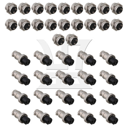 BQLZR 20Pieces Male Female Aviation Connector Plug Kit 2 Pin Replacement for GX16