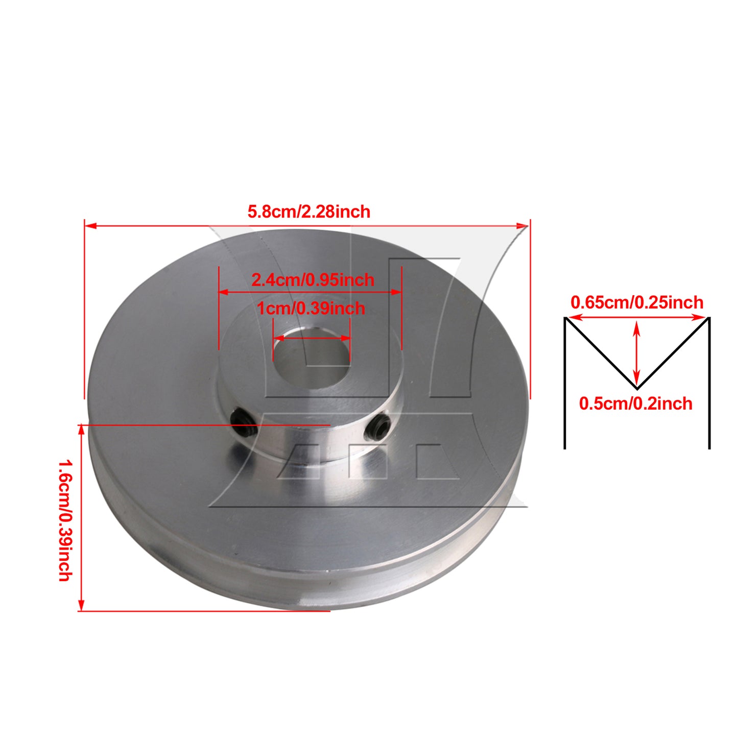 BQLZR 2Pieces Single Groove Pulley 58mm Diameter 10mm Fixed Bore for Motor Shafts