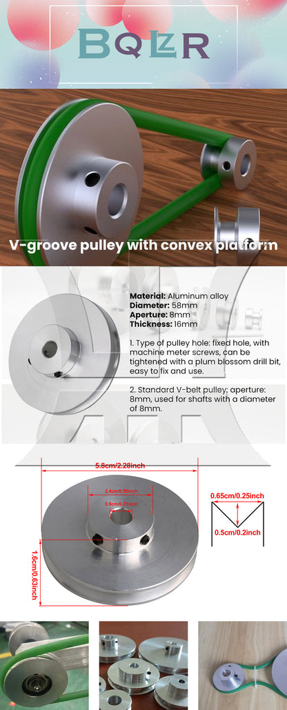 BQLZR  Single Groove Pulley 8mm Fixed Bore for Motor Shaft 3-5mm V Shape Belt
