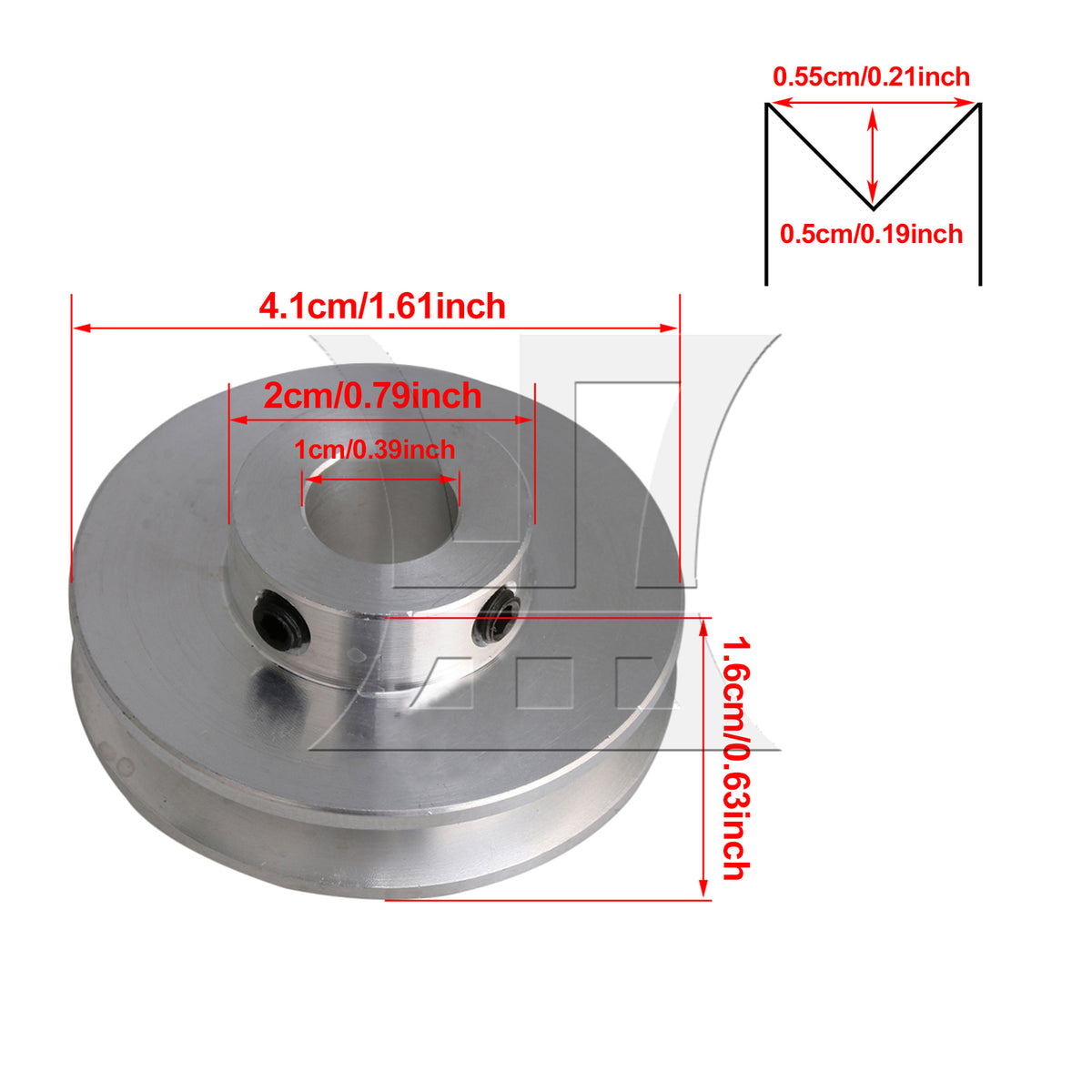 BQLZR Single Groove Shape Pulleys 10 mm Bore for Motor Shaft 3-5 mm Belt
