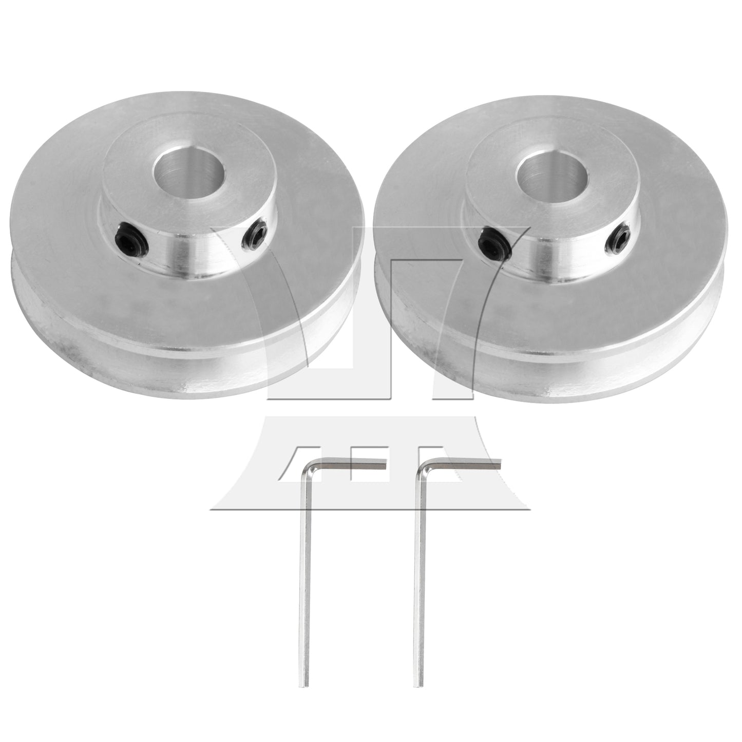 BQLZR Aluminum Single Groove Pulley 41mm Dia 8mm Fixed Bore w/ 3.28 ft Round Belt