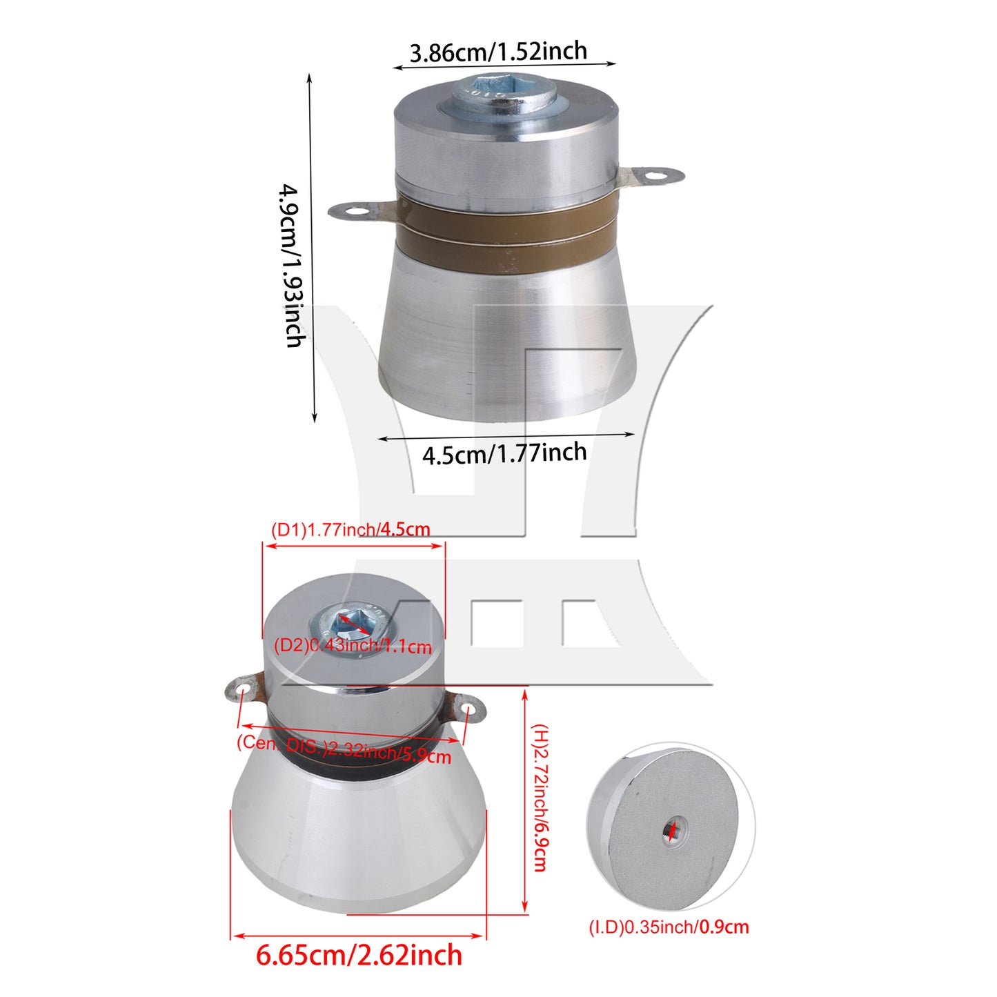 BQLZR 2Pieces Ultrasonic Transducer 60W 40kHZ 100W 28kHZ Kit for Plating Equipment