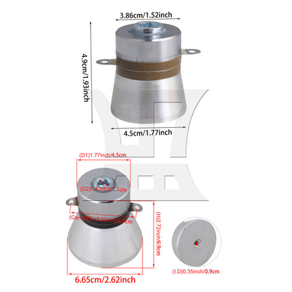BQLZR 2Pieces Ultrasonic Transducer 60W 40kHZ 100W 28kHZ Kit for Plating Equipment