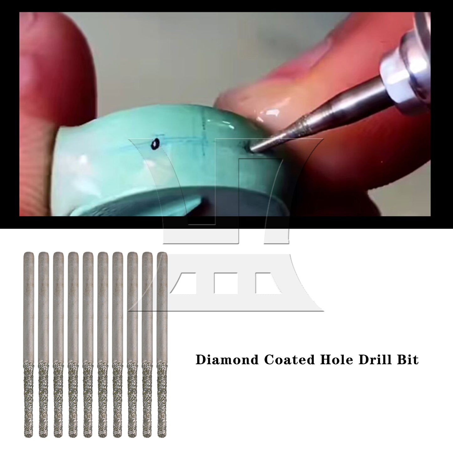 BQLZR 20Pieces 1.8mm Diamond Drill Bit 3/32" Shank for Porcelain Tile Ceramic Glass
