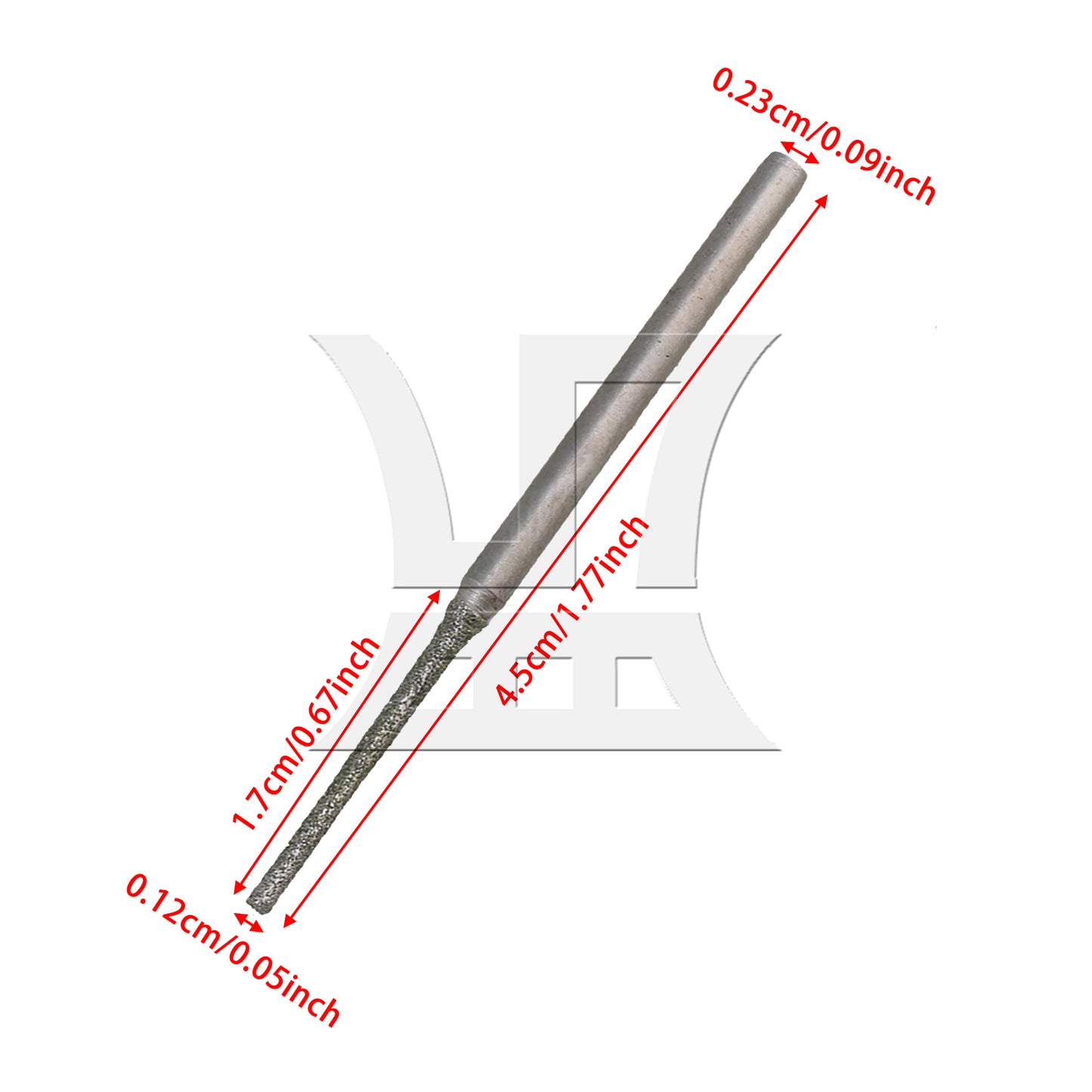 BQLZR  Diamond Coated Drill Bit 1.2mm Dia 3/32" Shank for Glass Tile Granite